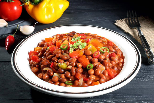 Белая фасоль, запеченная в духовке