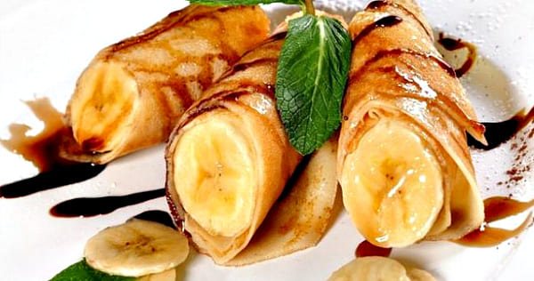 блины с бананом