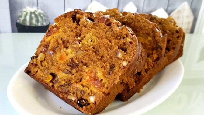 Кекс с изюмом и орехами