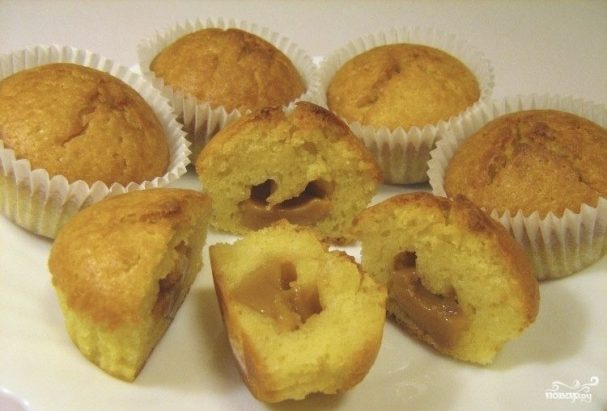 Маффины с вареной сгущенкой