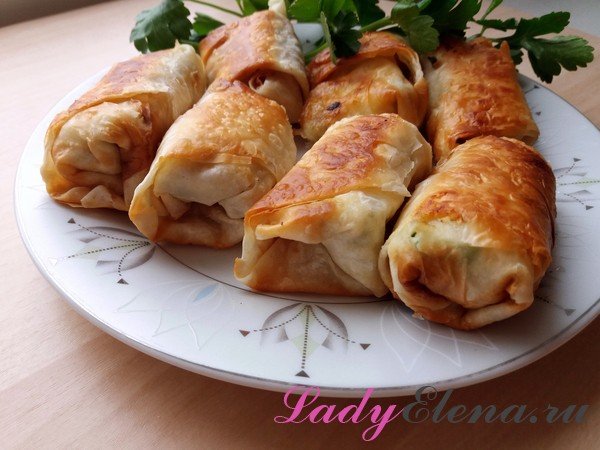 Рулетики с творогом из лаваша - фото-рецепт