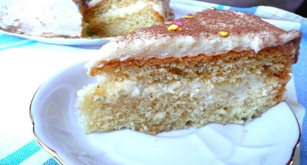 Торты бисквитные с заварным кремом. Рецепт с фруктами, орехами, бананами, клубникой, вишней, шоколадной глазурью